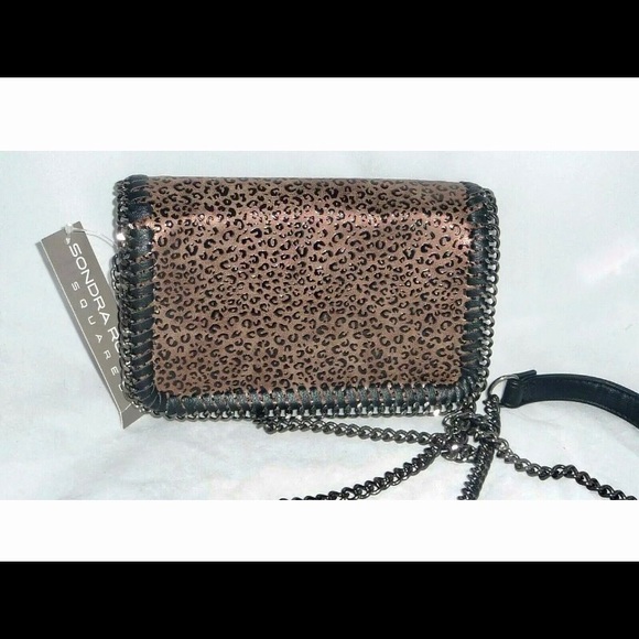 SONDRA ROBERTS Flap Cheetah Animal Print Bronze Shoulder bag Crossbody NWT - Picture 7 of 9